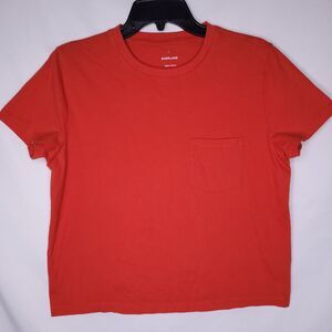 Everlane T Shirt Womens Medium Red Organic Cotton Box Cut Pocket